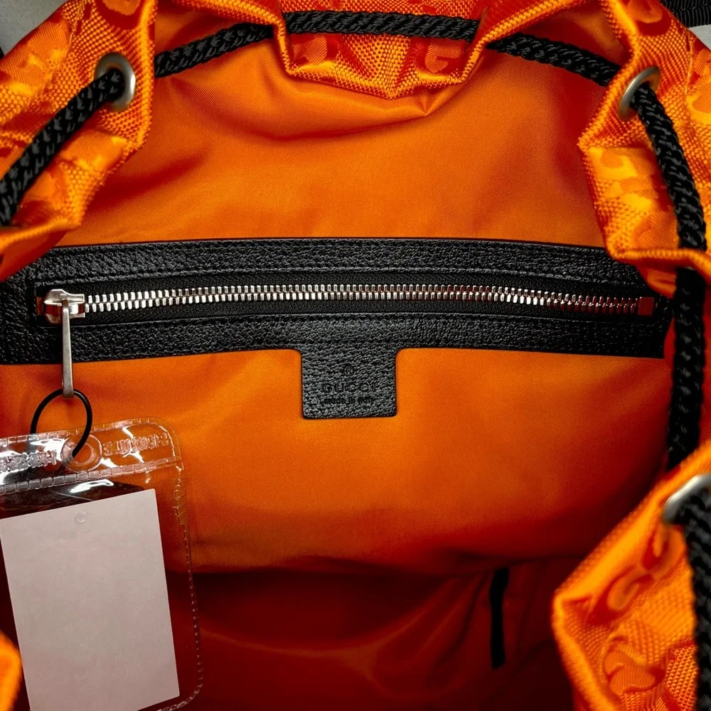 GUCCI Off The Grid Backpack Econyl Orange GG Logo Sustainable Rucksack Luxurious - Picture 12 of 16